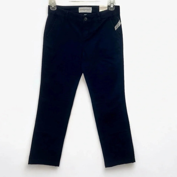 Aeropostale stretch navy blue cotton trouser pant size 5/6 regular - Picture 1 of 7